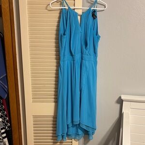 White House Black Market Vibrant Blue High Low Dress